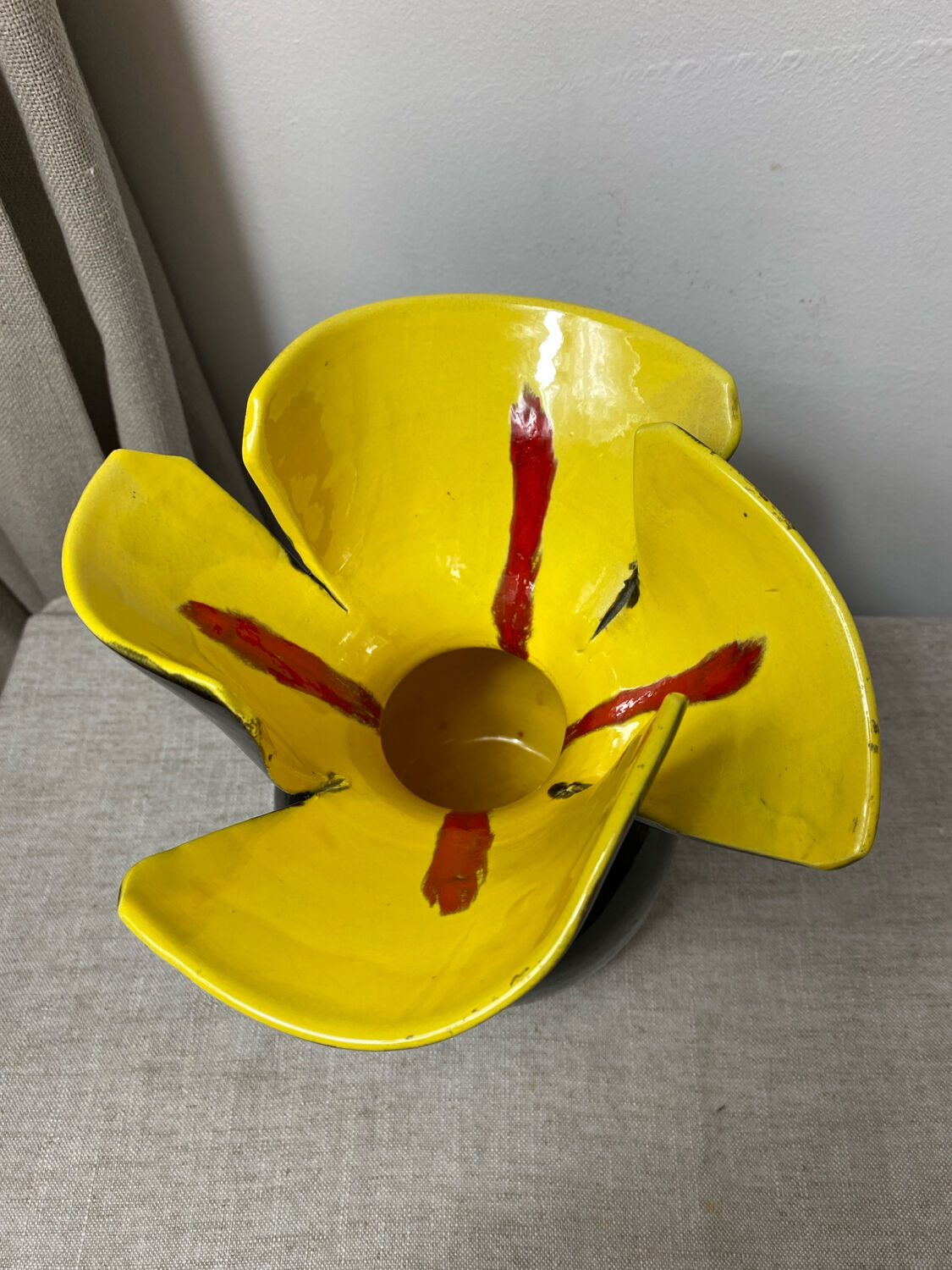 Vallauris ceramic flower vase