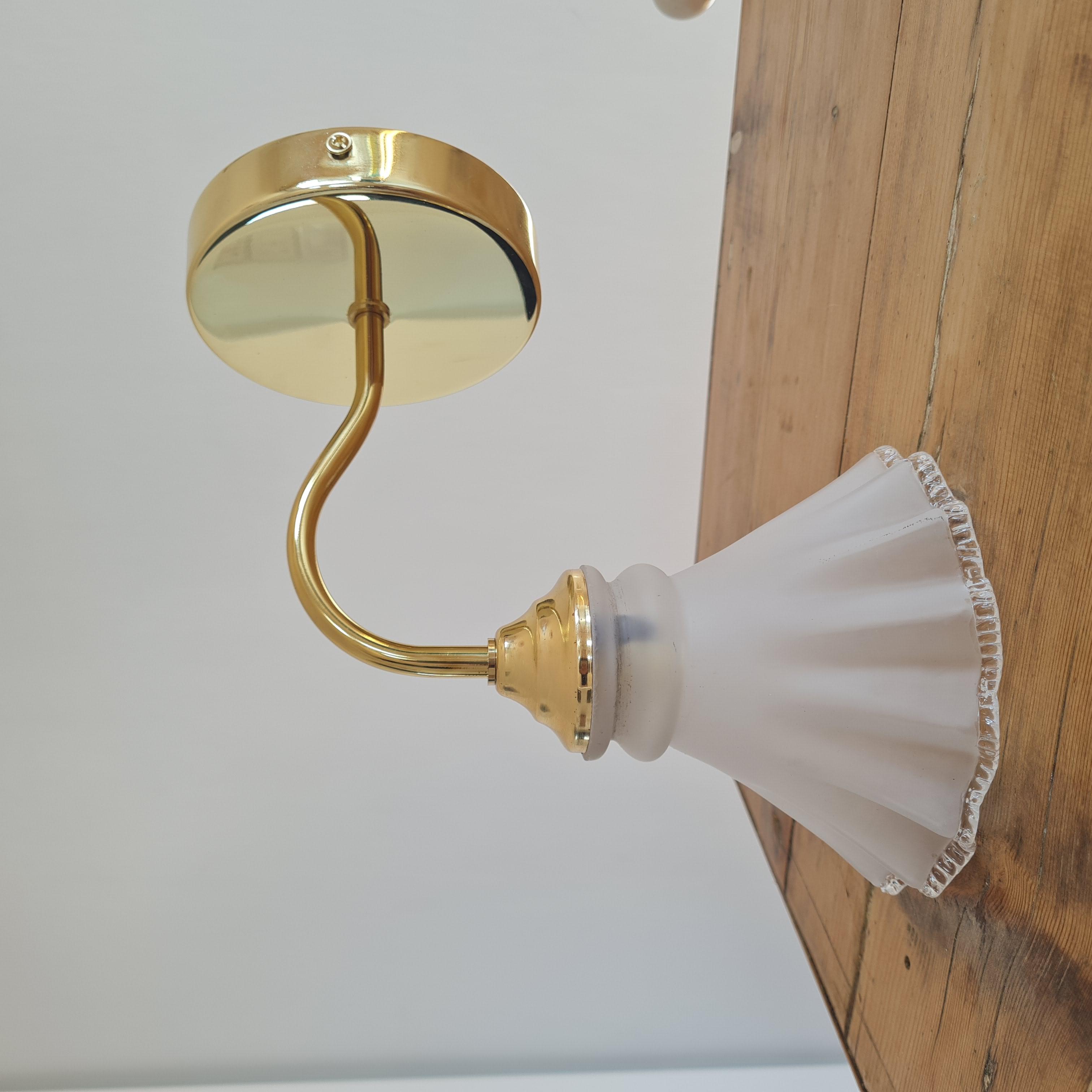Vintage glass globe wall lamp