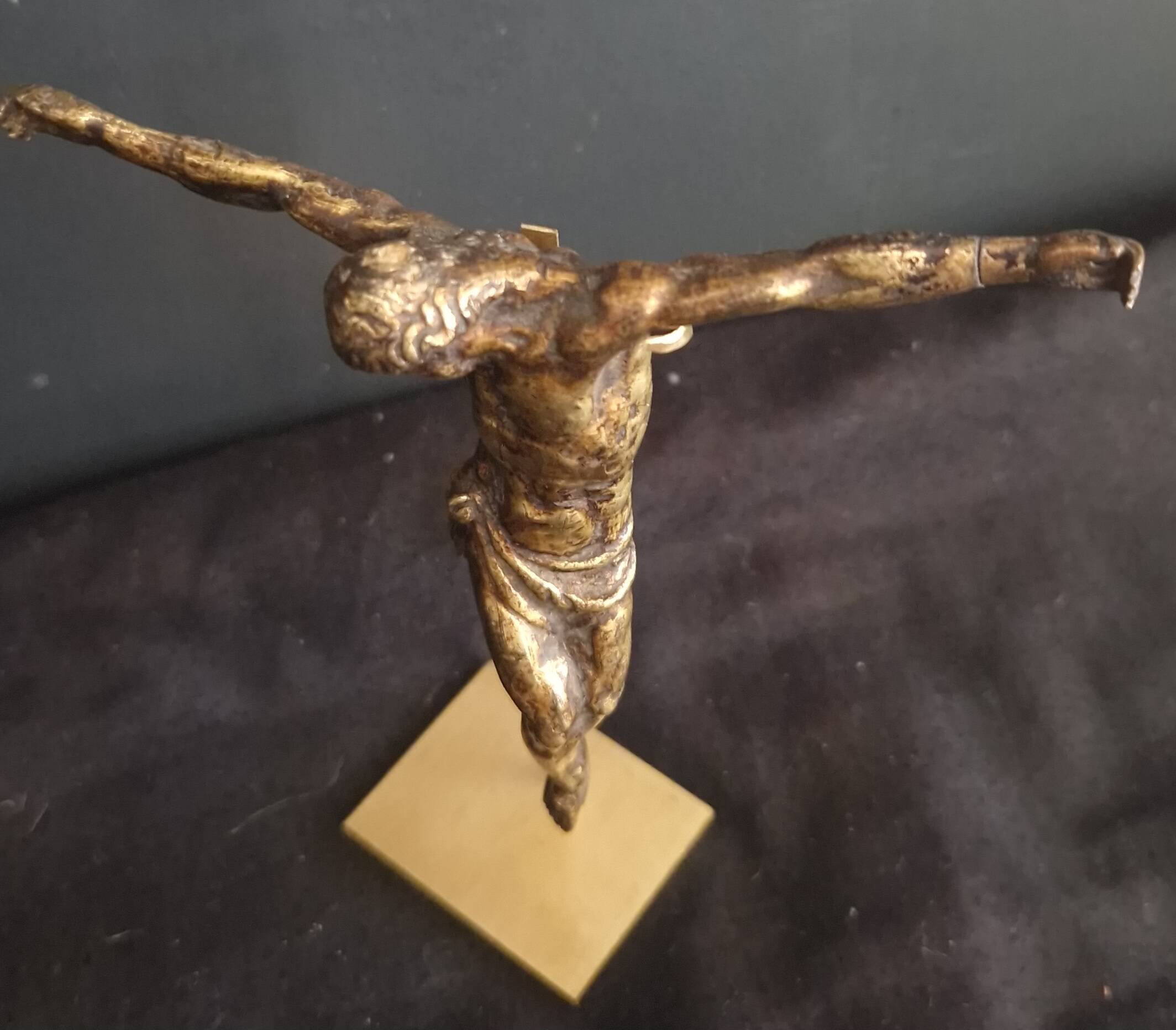 Ancient bronze Christ on a contemporary base