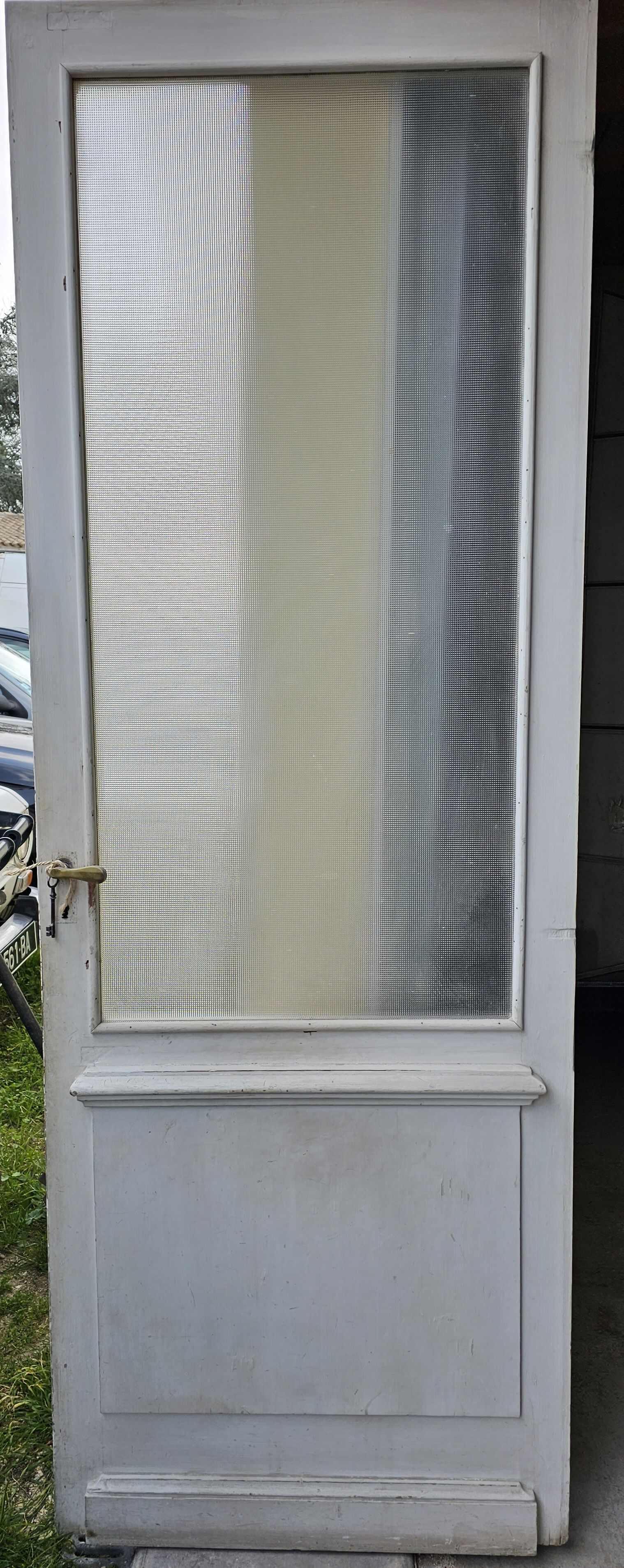 Interior door in wood, glazed, nineteenth