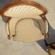 Bergère armchair in walnut and upholstered fabrics, set of 2