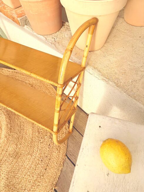 Vintage rattan shelf "Gabriella"