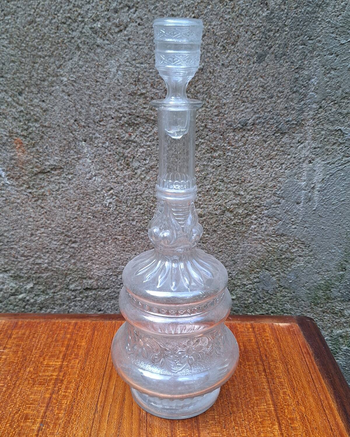 Large moulded glass carafe