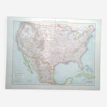 A geographical map from Atlas Richard Andrees year 1887 North America Nordamerika