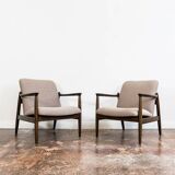 Kvadrat Customizable Pair Of Restored Mid Century Armchairs, 1960's