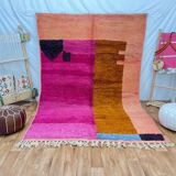 Pure wool Moroccan rug with colourful patterns, size 150 x 250 cm.