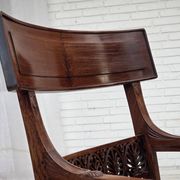 1920-30s, set of 2 armchairs, design after Georges Jacob, carved teak wood.