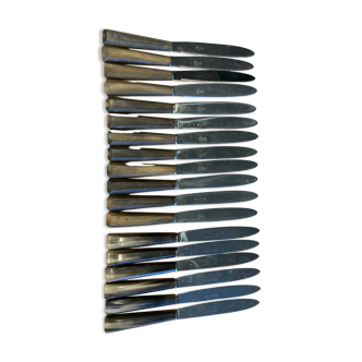 Série de 18 couteaux  manches en corne