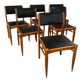 Series of 6 vintage Scandinavian style chairs