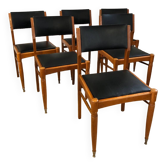 Series of 6 vintage Scandinavian style chairs