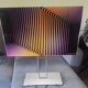 Lamp op art kinetic movement Vasarely Cruz Diez plexiglass and metal