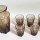 Orangeade or lemonade service Pitcher + 6 Art Deco glasses