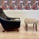 Fauteuil design scandinave Aage Christiansen cuir noir 1950.