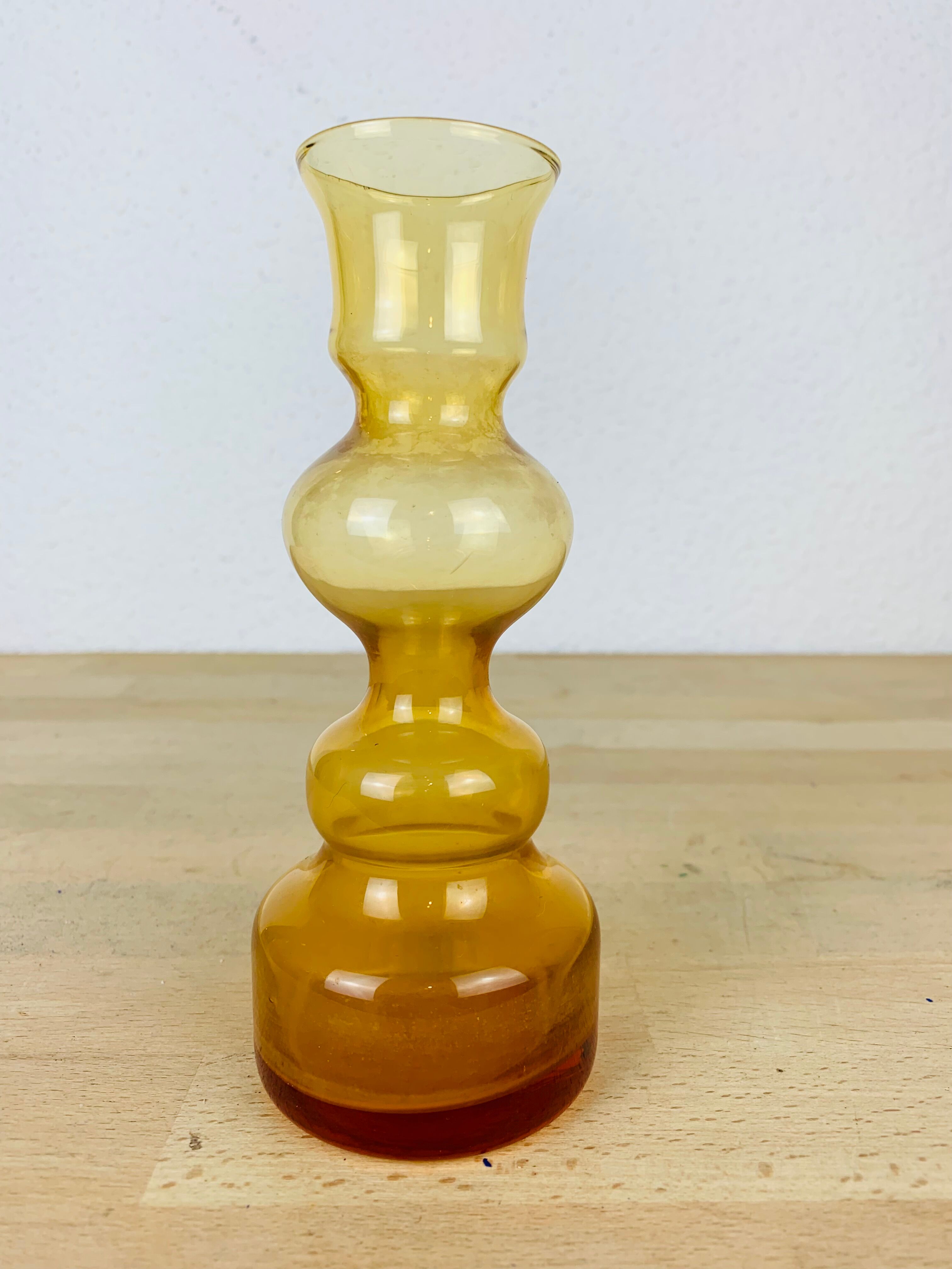 Scandinavian vase Riihimaki amber glass