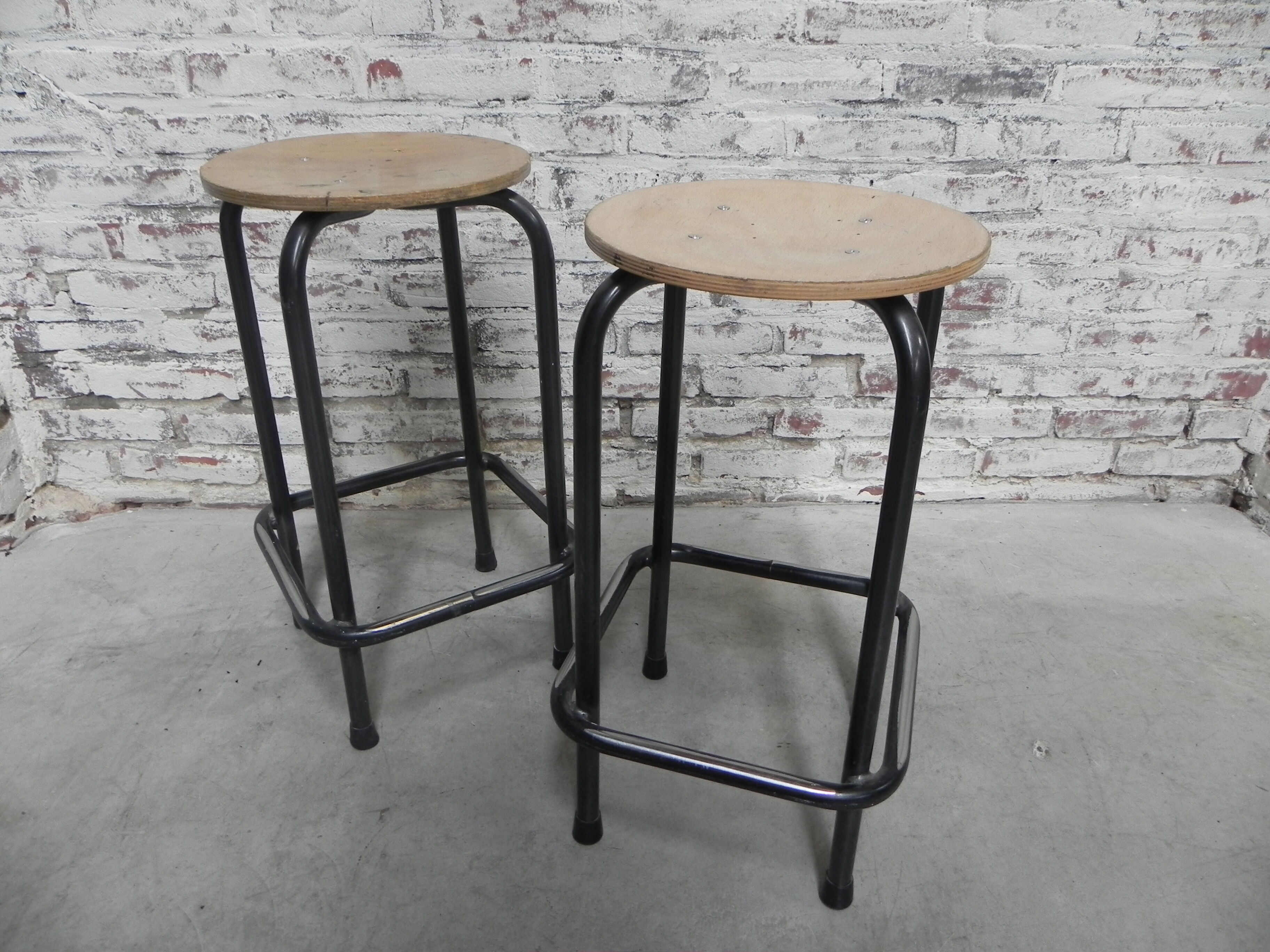 Industrial steel stool, 60 cm high