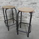 Industrial steel stool, 60 cm high