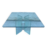 Table basse carrée en verre par Peter Gyzchy 1970
