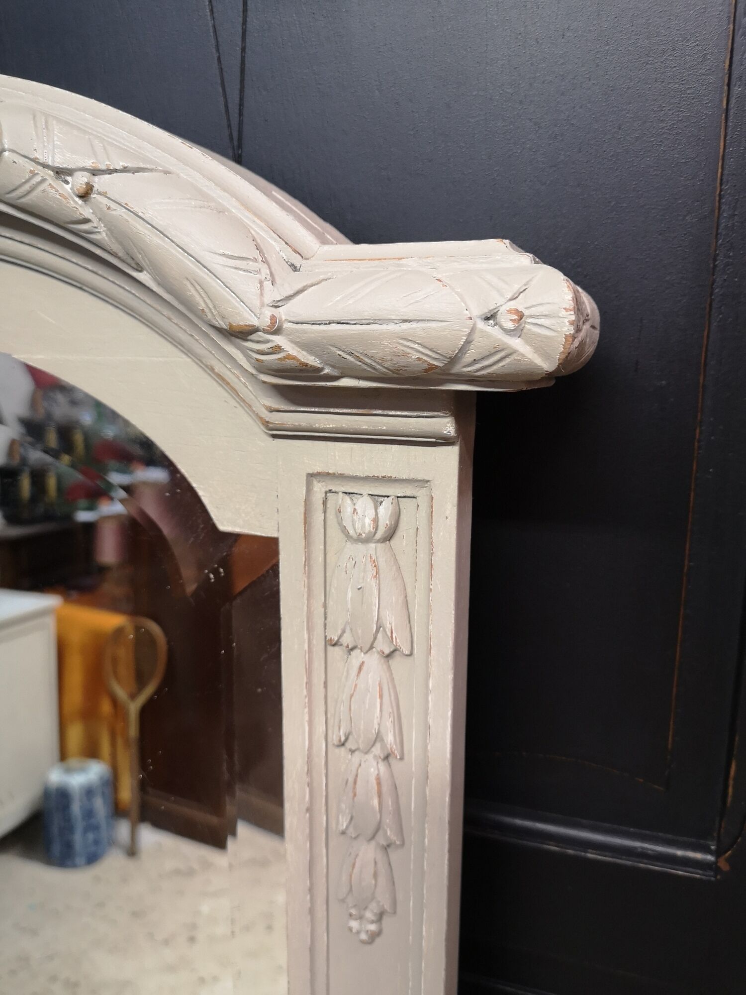 Mirror trumeau 1900 patina shabby chic gustavien ice 160 x 97