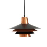 Vintage copper with black Danish design pendant hanging lamp