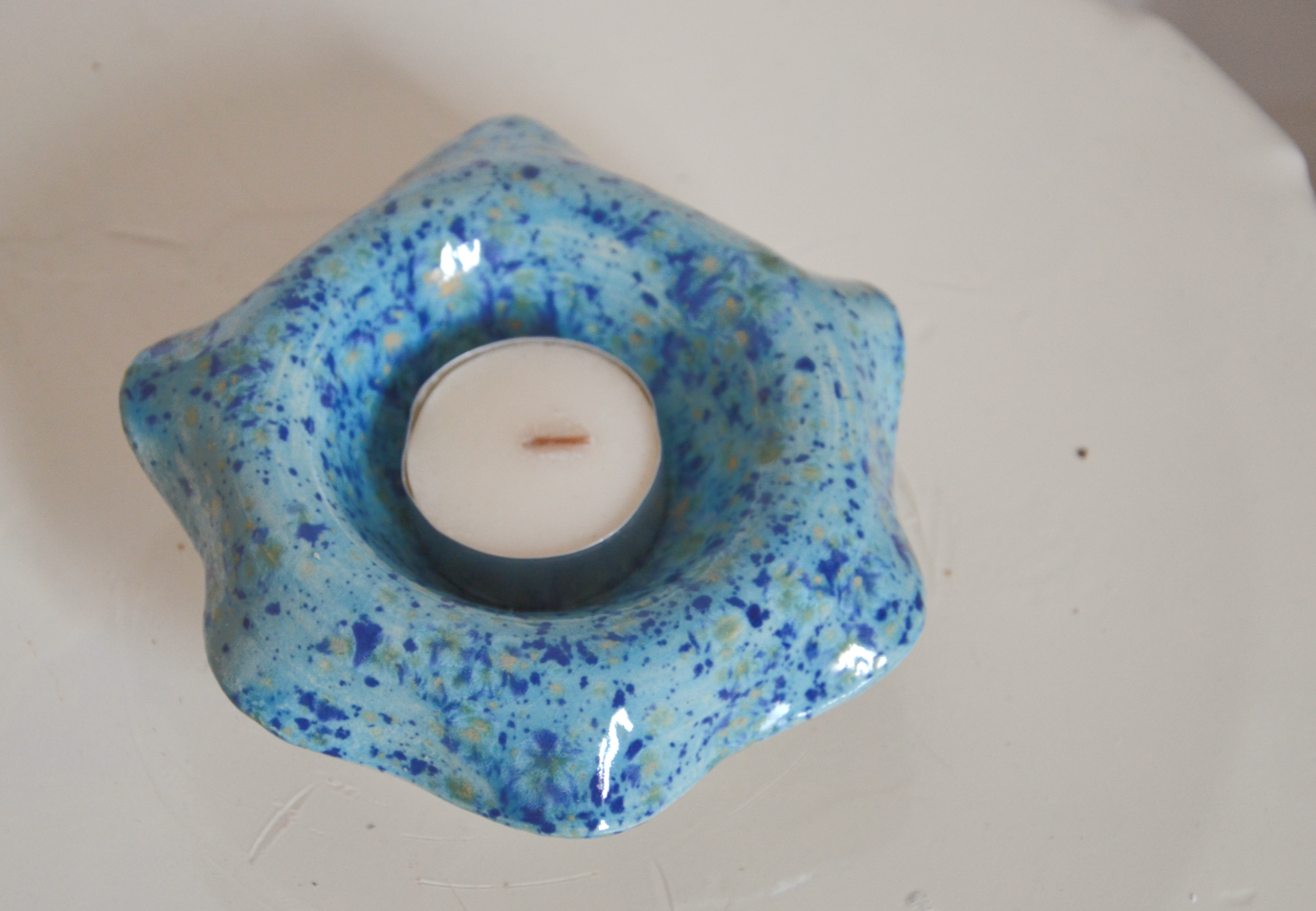 Original ceramic pocket tray or candle holder