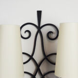 Pair of Wrought Iron Art Deco wall lamps