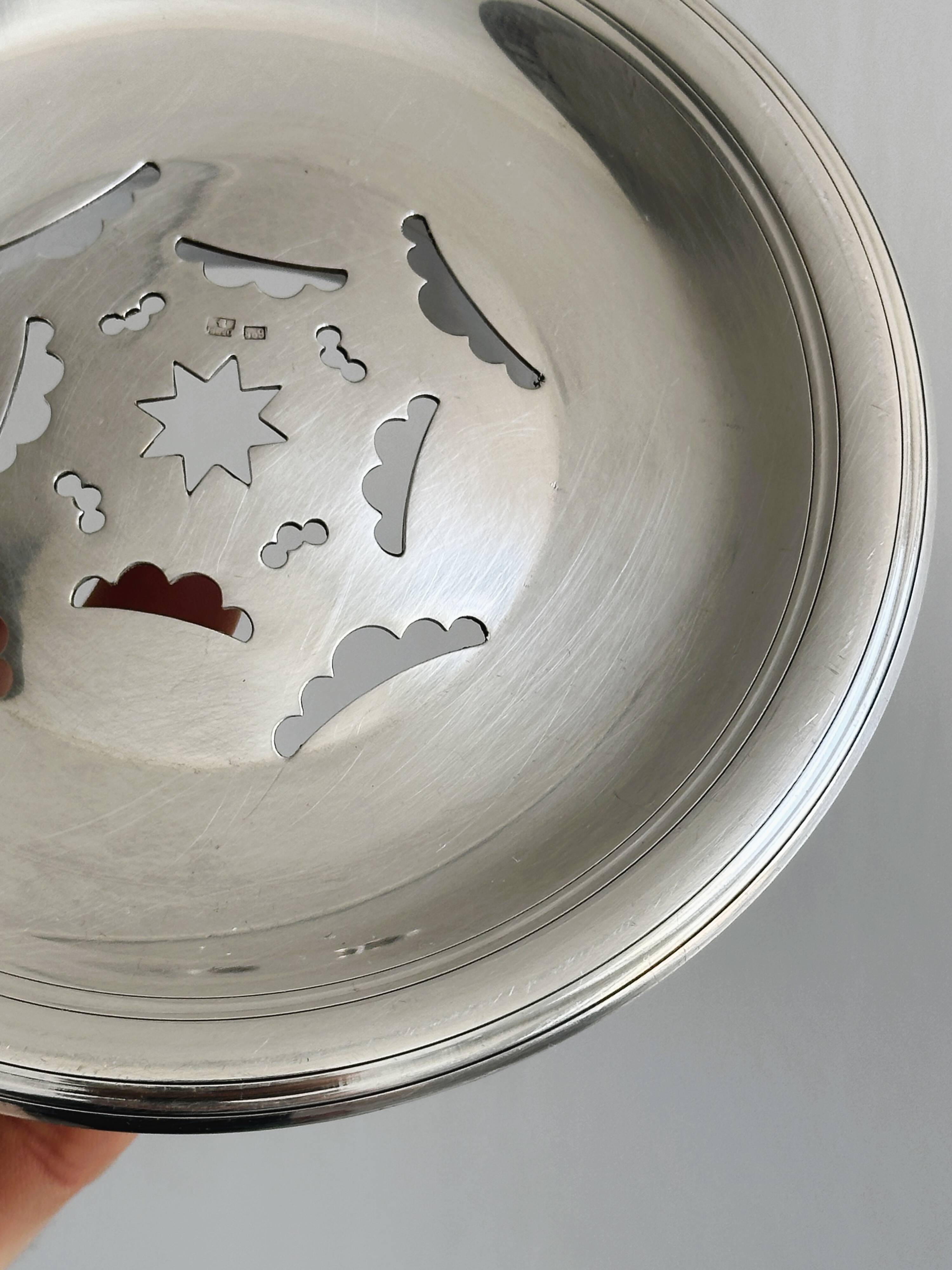 Old silver-plated metal presentation butter dish in Coquillor style