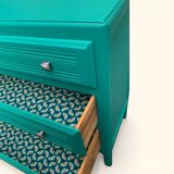 Commode art déco vert émeraude