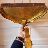 Mid-19th century wall console in wood and gilded stucco