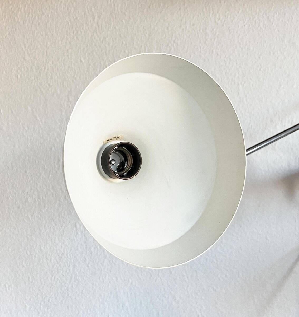 Mid-century minimalist Swiss table lamp with a clamp by Rosemarie and Rico Baltensweiler for Baltensweiler, 1950s.