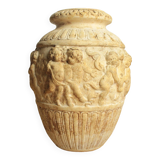 Vase ancien en platre décor de chérubins pot de fleur déco antique