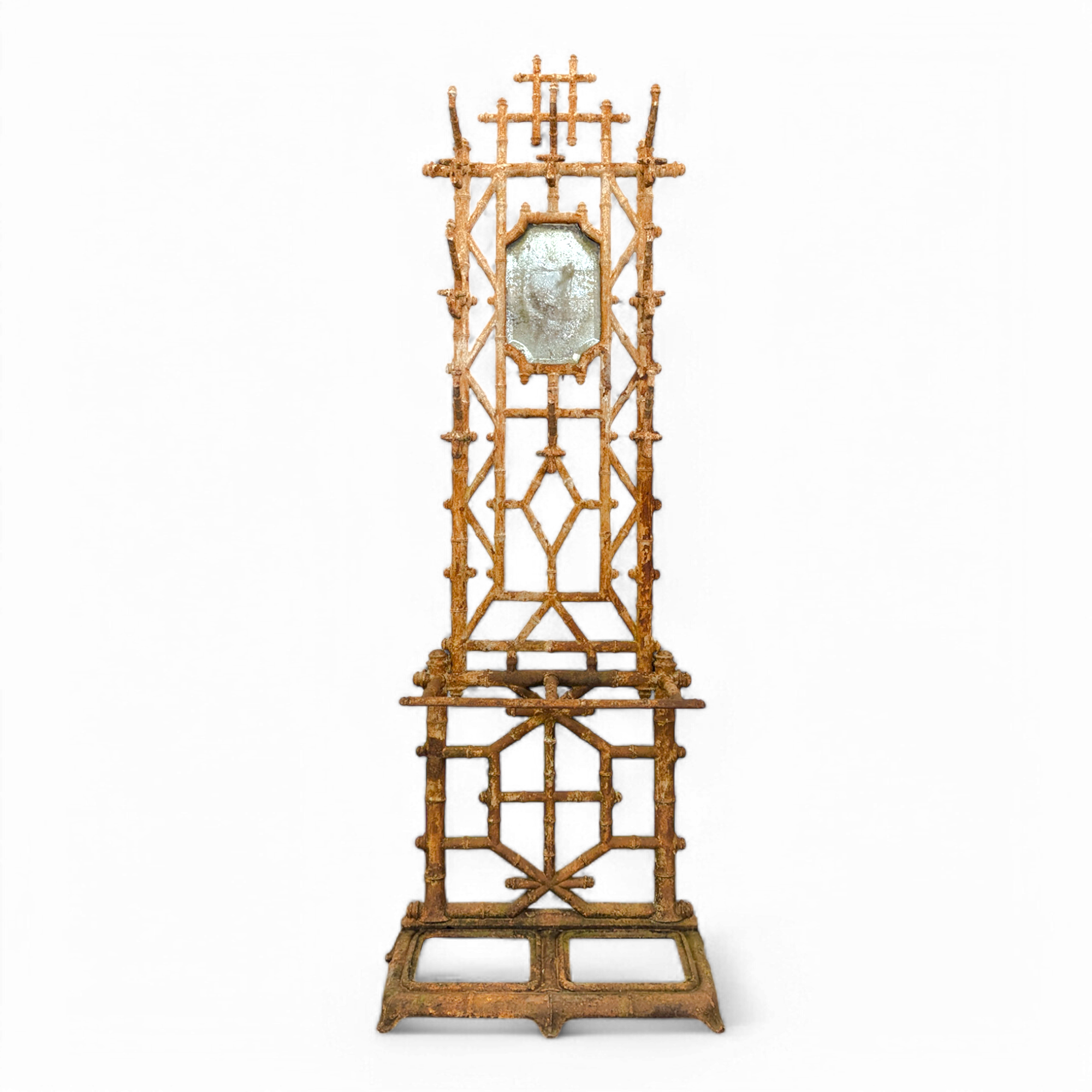 Cast iron and faux bamboo locker by Deville Pailliette, 1900