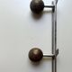 modernist coat rack in chrome and wood, 1970s design