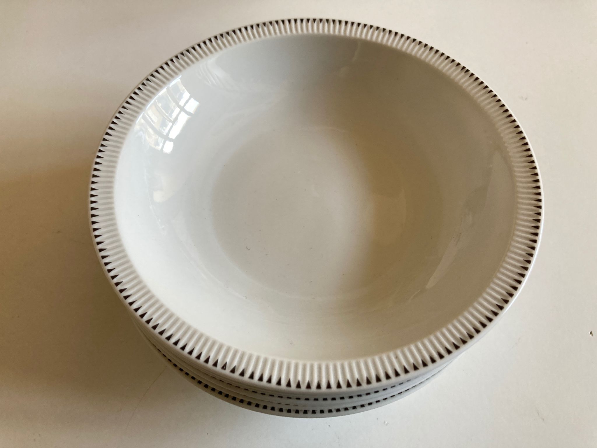 Set of 6 plates cap mid century neo classic Scandinavian 1960
