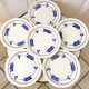 set of 6 flat plates in Terre de Fer Salins Jenny model early 20th century
