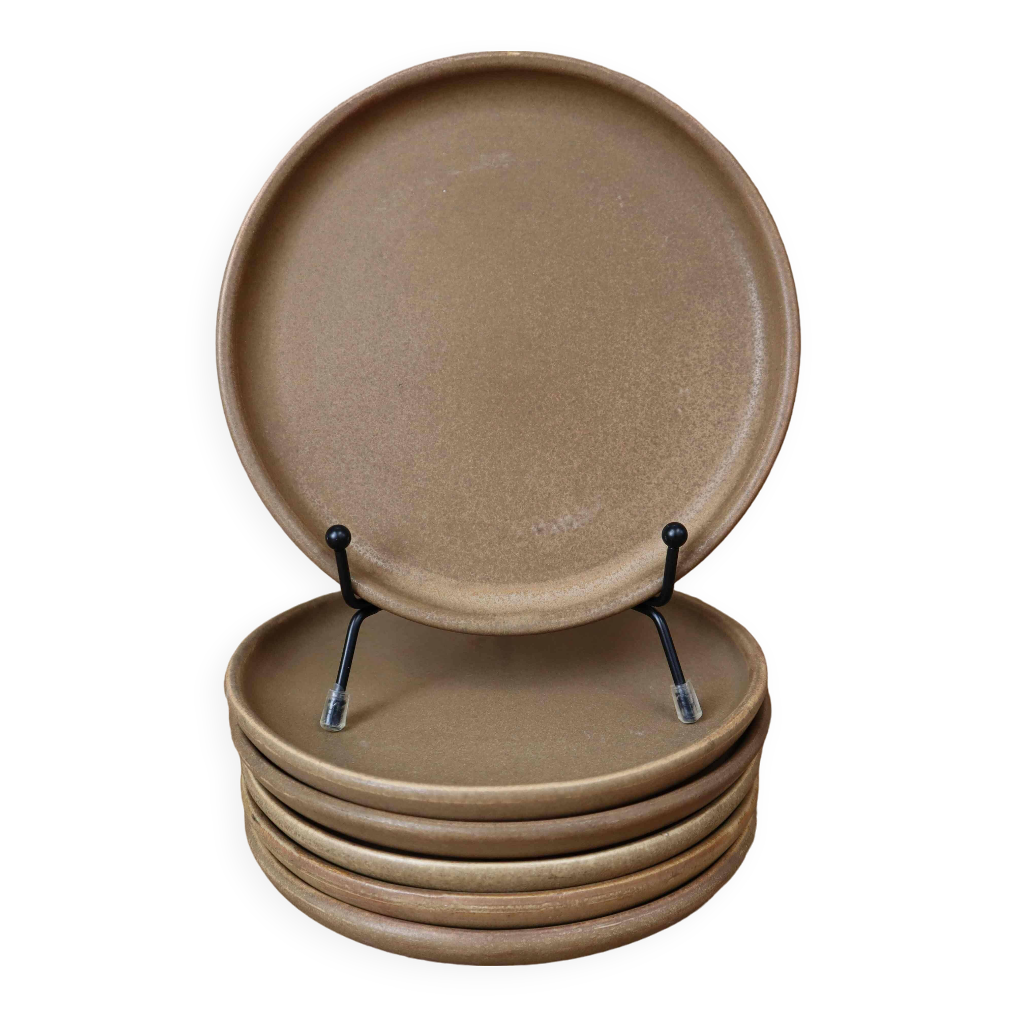 Set of 6 vintage stoneware dinner plates