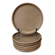 Set of 6 vintage stoneware dinner plates