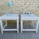 Pair of bedside or rattan sofa tips, 70s-80s