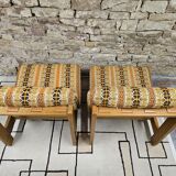 Pair of seats and a vintage ottoman 1970