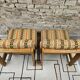 Pair of seats and a vintage ottoman 1970