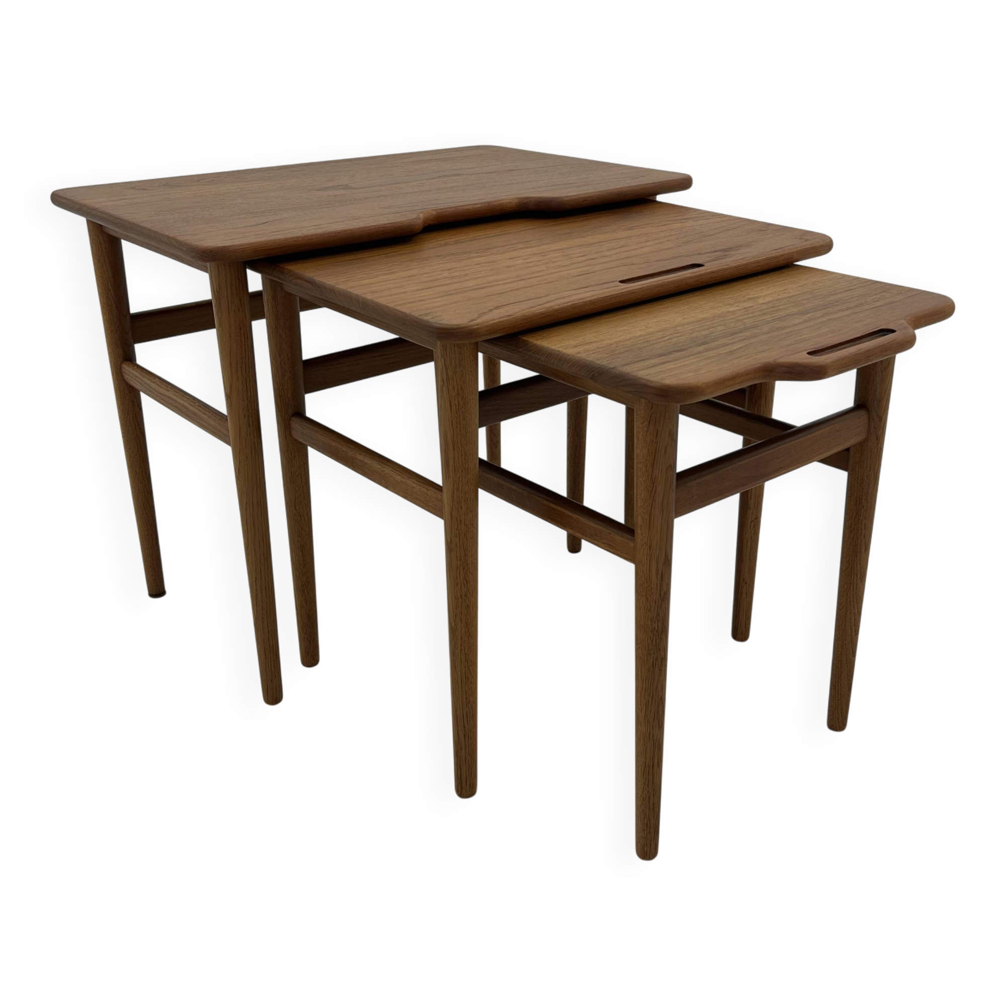 Danish Teak Nesting Tables by Kurt Østervig for Jason Møbler, 1960s, Set of