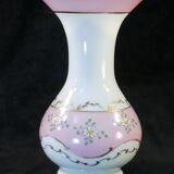 Pansu vase in opaline decoration of enamelled flowers NAPOLEON 3