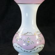 Pansu vase in opaline decoration of enamelled flowers NAPOLEON 3