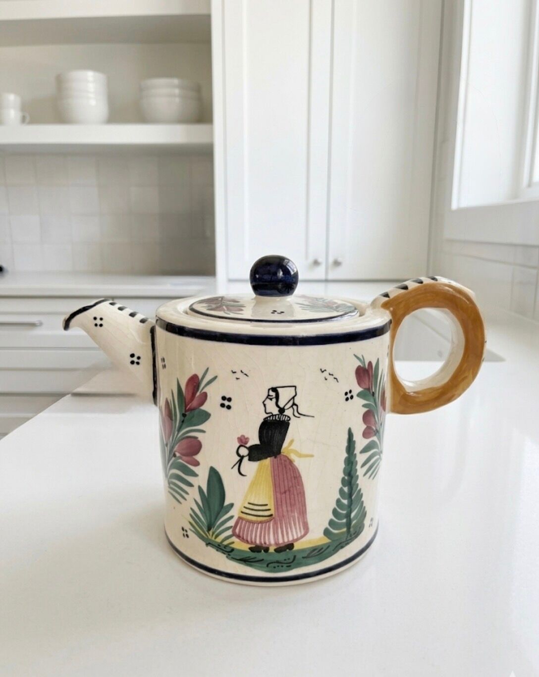 Large teapot Henriot 1950 - HB Quimper Brittany