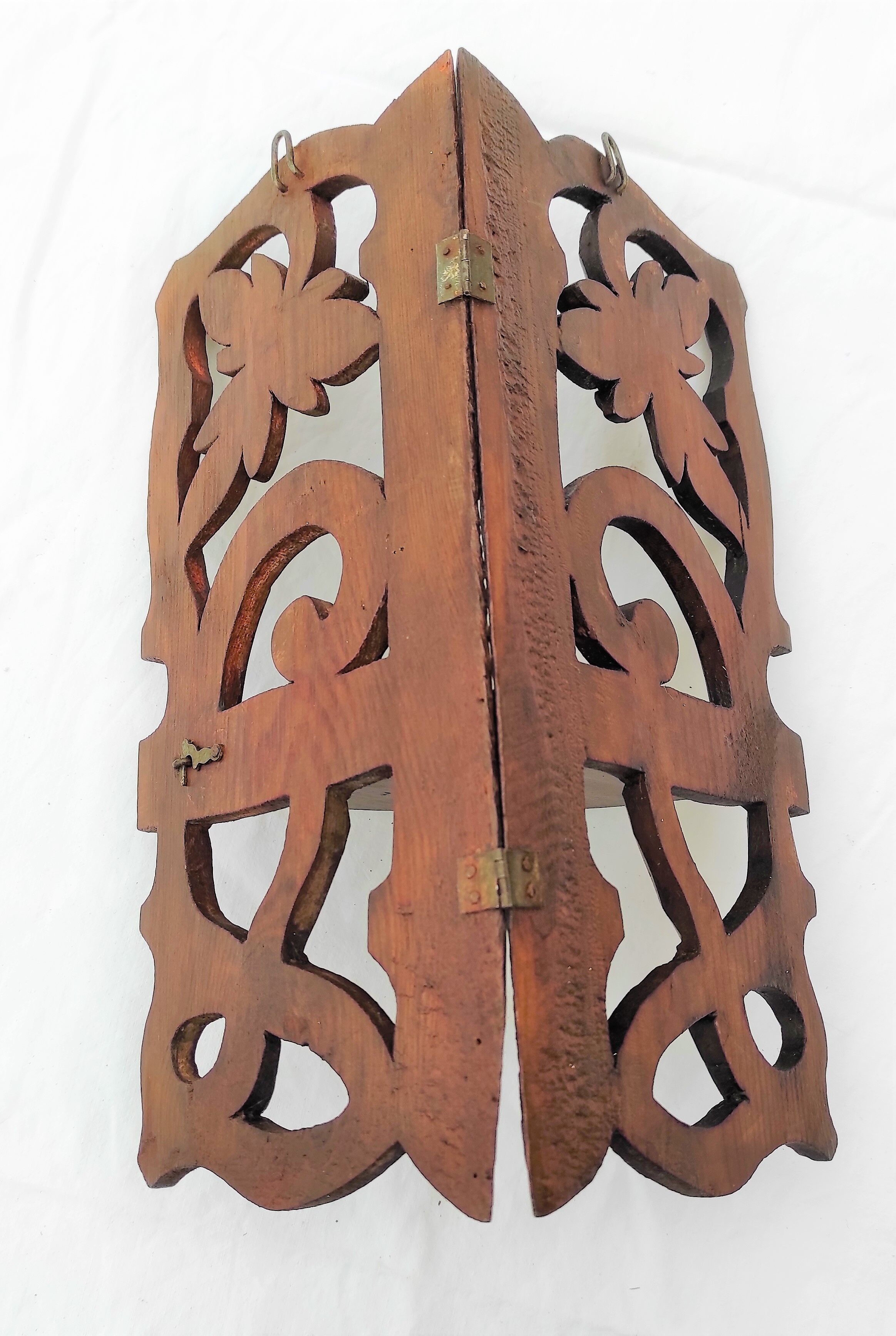 Old wooden corner mural shelf early 20th century
