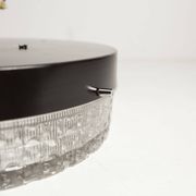 S+ Megal round ceiling light in black and opaque Swiss machined glass 90