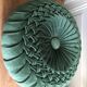 Vintage bottle green velvet round cushion