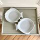 Embossed ceramic fish dishes