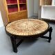 Table basse ronde  Herbier par Roger Capron