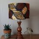 lampe bois tourné massif, imprimé wax ethnique