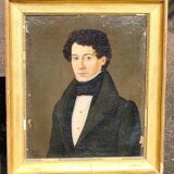Antique  Portrait Painting Gentleman Man Oil on Canvas Signed Framed